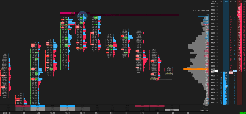 ES RTH Footprint with Volume Profiles and Dom