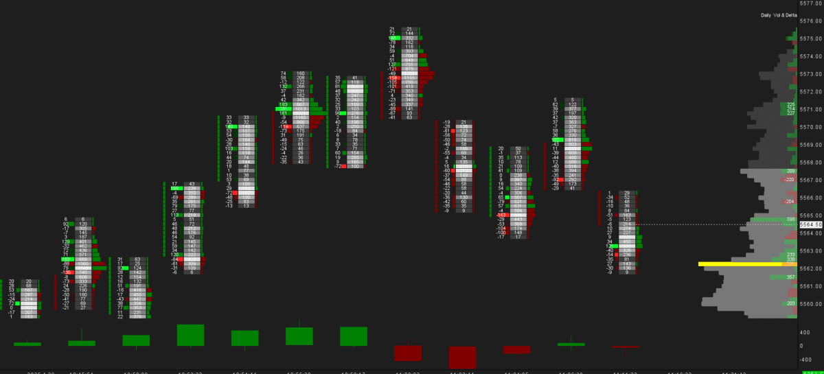 Sierra Chart Footprint Range Bars with Delta and Volume